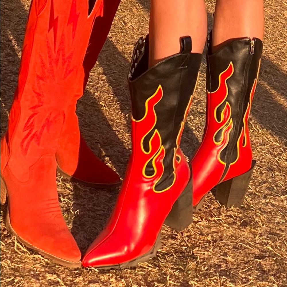 Flame cowgirl boots